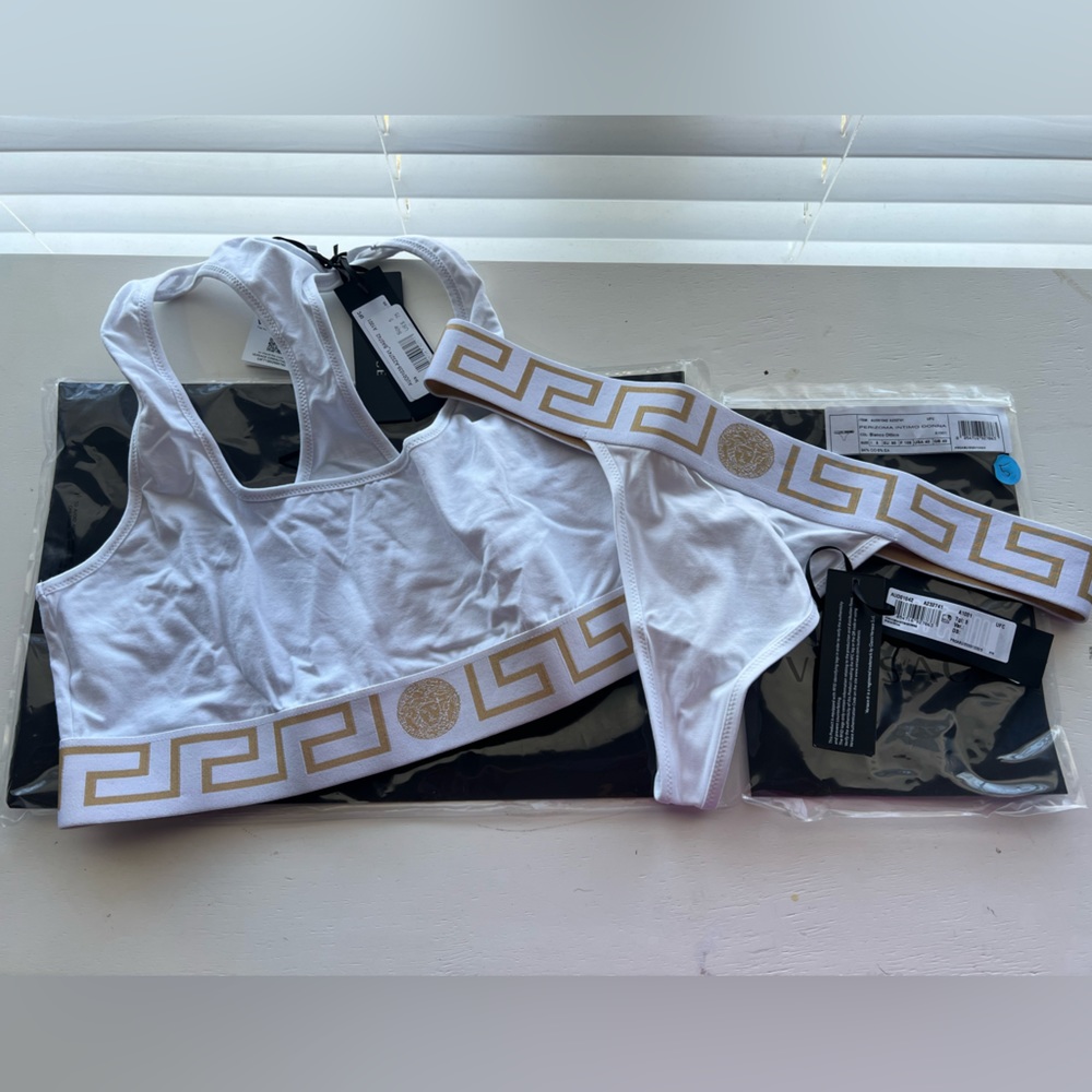 Brand New  Versace, sports bra, and thong panties set